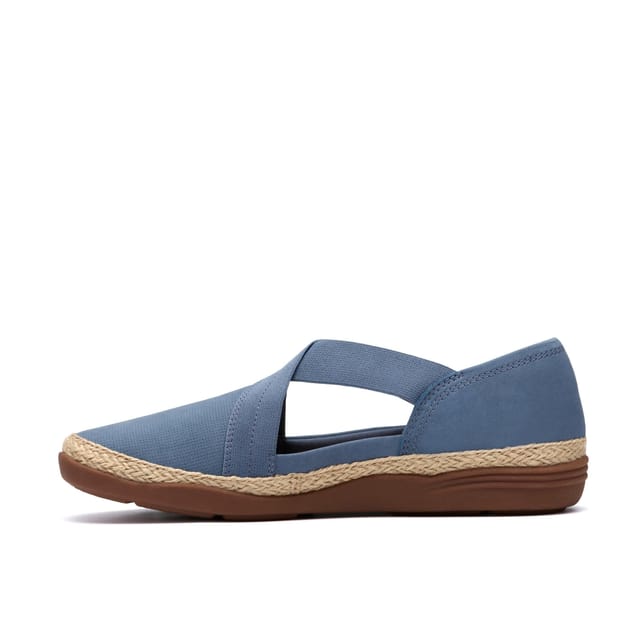 Clarks Clarks Women's Elaina Dusk Denim Blue Nubuck Slip Ons - 2
