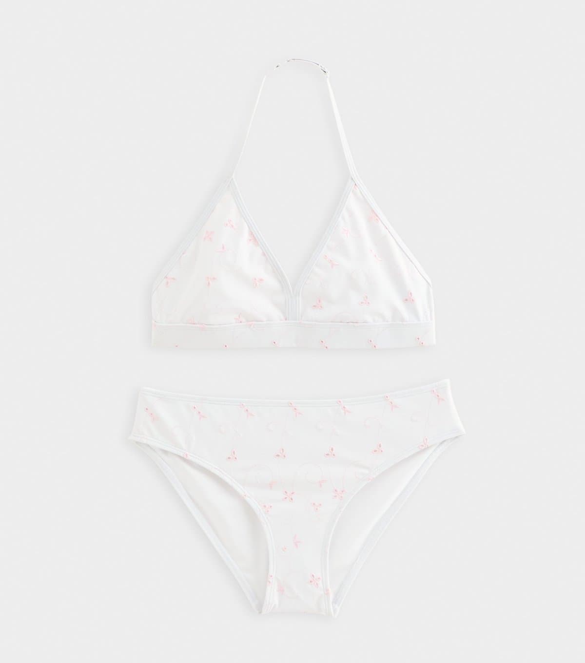 New Look Girls' Broderie Triangle Bikini Top and Bottoms Set New Look