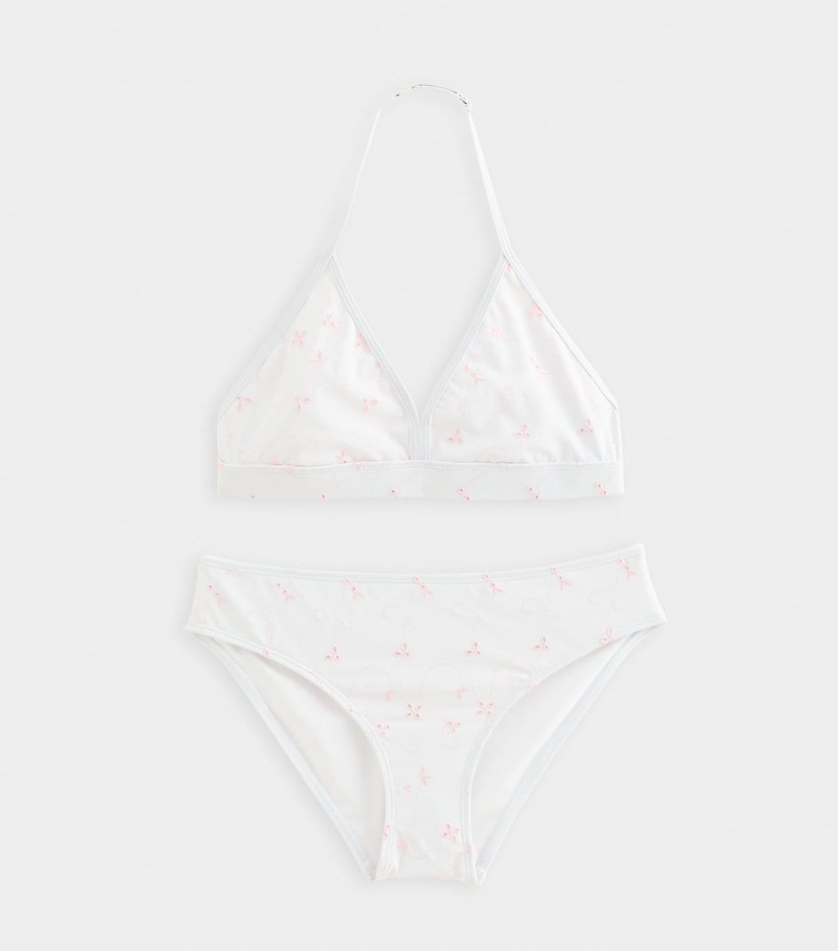 New Look Girls' Broderie Triangle Bikini Top and Bottoms Set New Look - 1