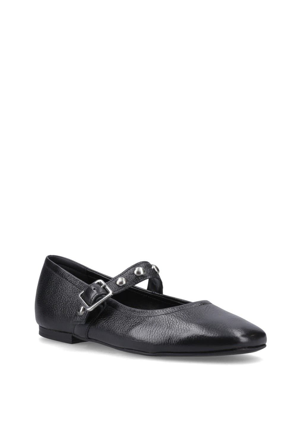Hush Puppies Hush Puppies Black Leather Ballerina Flats