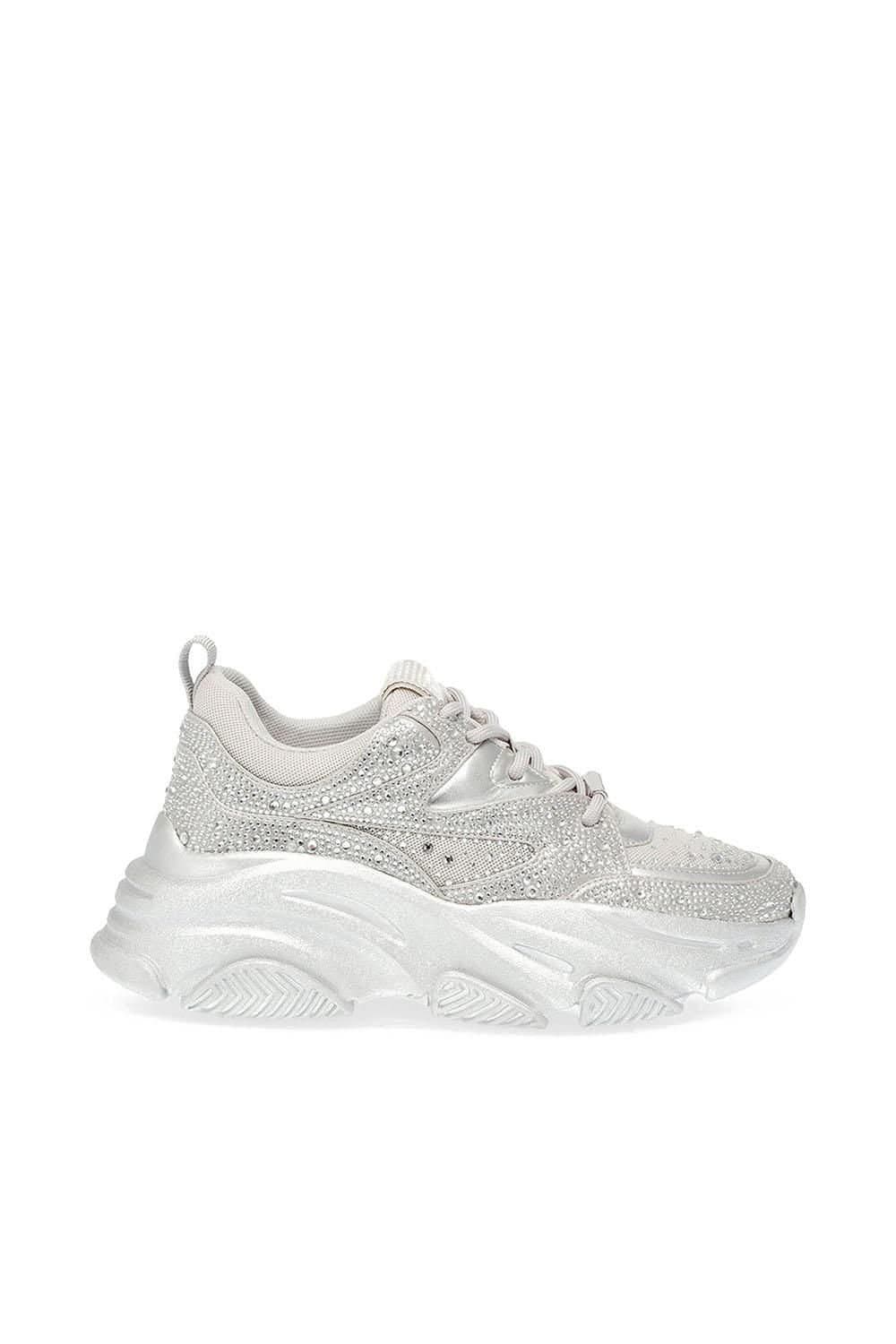 Steve Madden STEVE MADDEN Women's 'Privy 751' Fabric Trainers in Silver