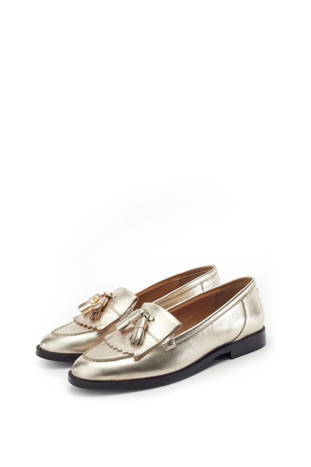 Moda In Pelle Moda In Pelle Women's 'Florana' Leather Loafers in Gold - 2