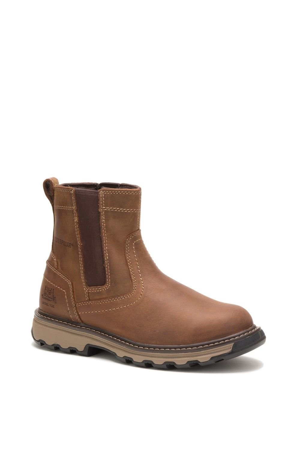 Caterpillar Caterpillar Men's 'Pelton' Leather Safety Boots in Brown - 3