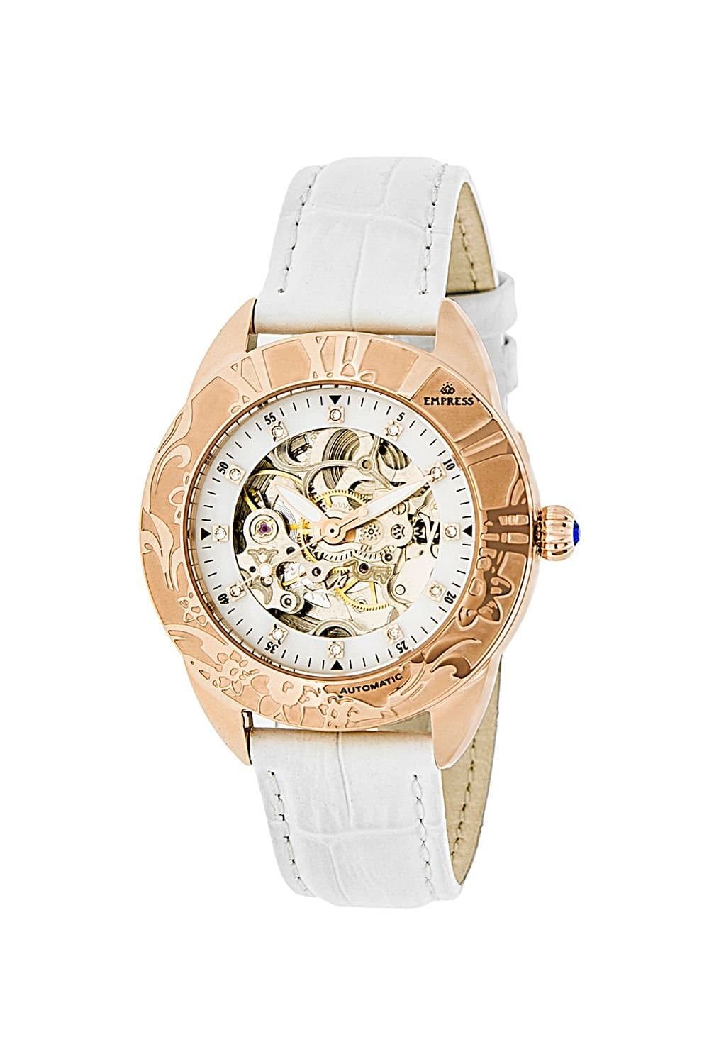 Empress Empress Women's Godiva Automatic MOP Leather-Band Watch in White