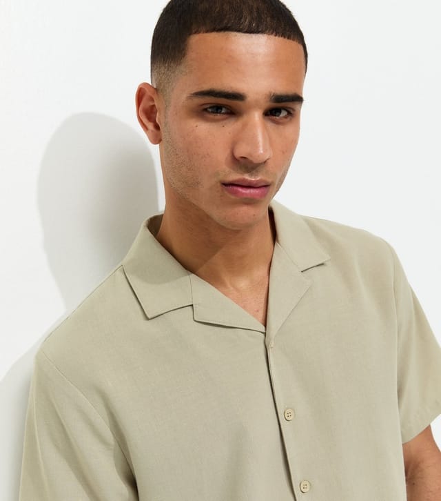 New Look Men's Mint Green Regular Short Sleeve Boxy Fit Shirt New Look - 2