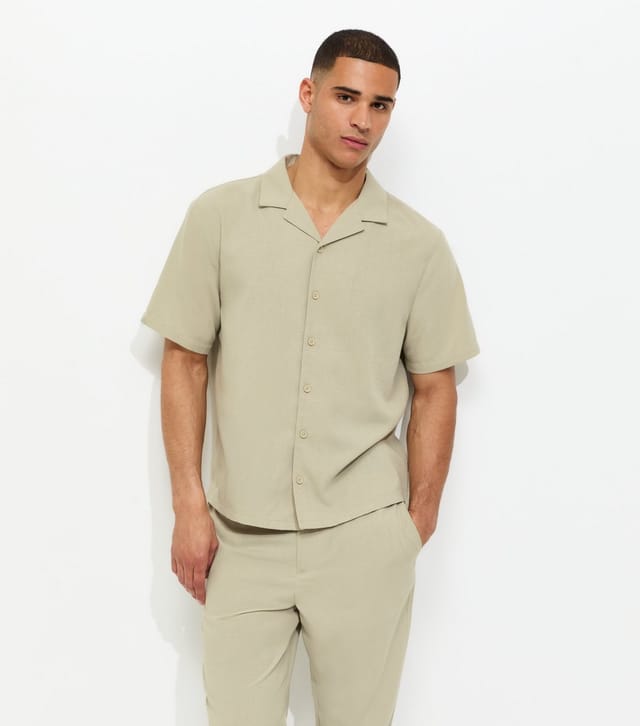 New Look Men's Mint Green Regular Short Sleeve Boxy Fit Shirt New Look - 3