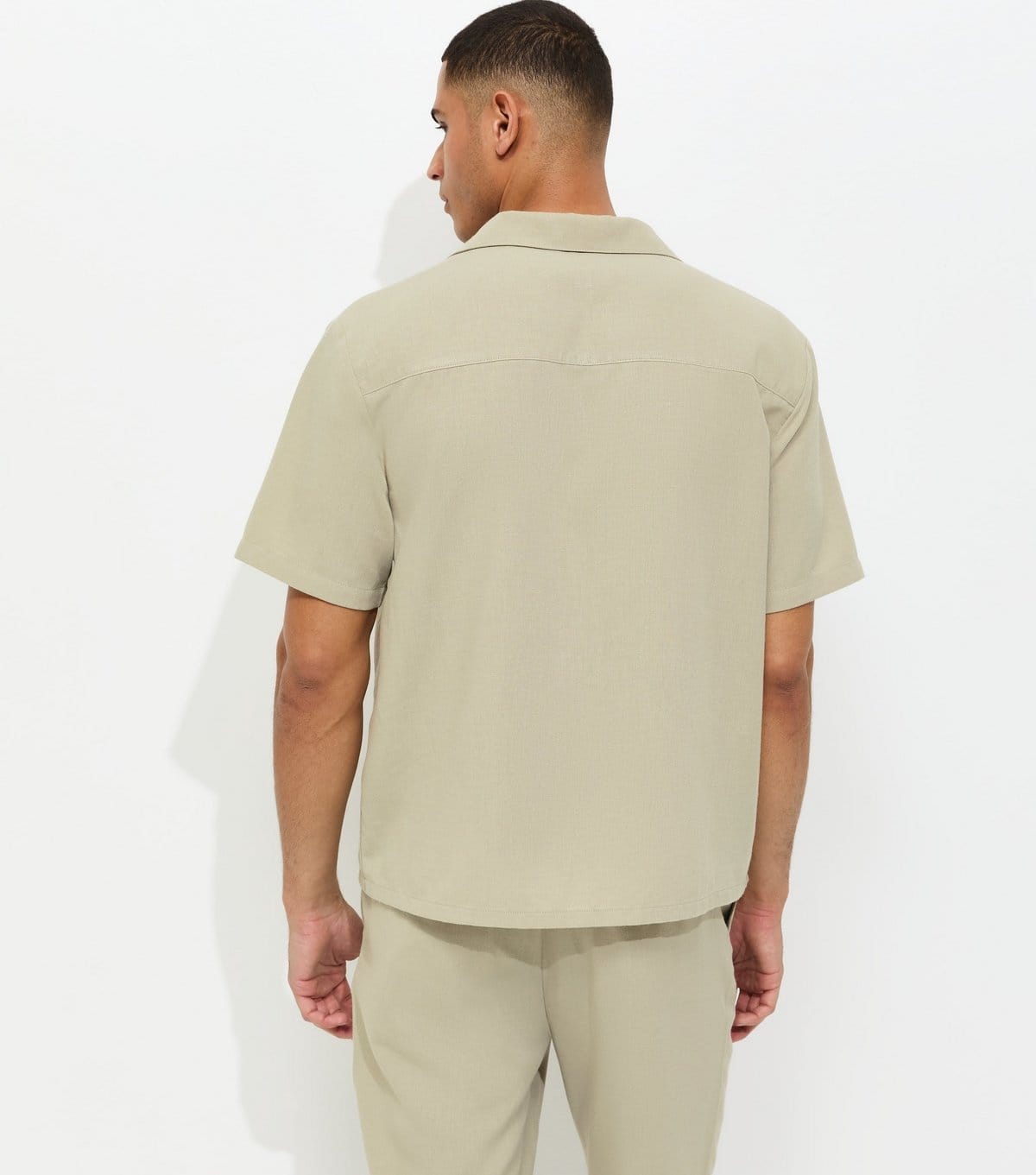 New Look Men's Mint Green Regular Short Sleeve Boxy Fit Shirt New Look - 4