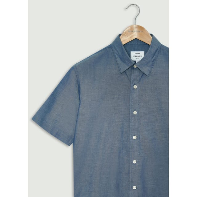Peter Werth Peter Werth Men's Scrutton SS Shirt in Indigo - 3