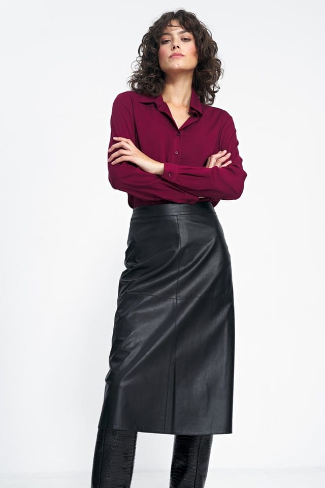 Love Lace Love Lace Women's Delicate Burgundy Long Sleeve Shirt - 2