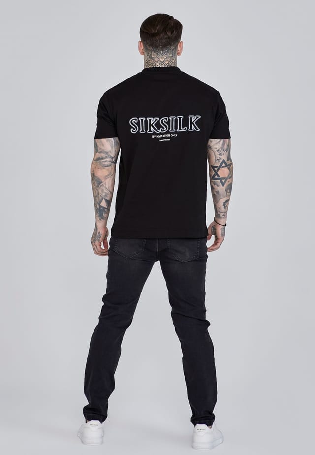 SikSilk SikSilk Men's Distressed Slim Fit Jeans in Black - 3
