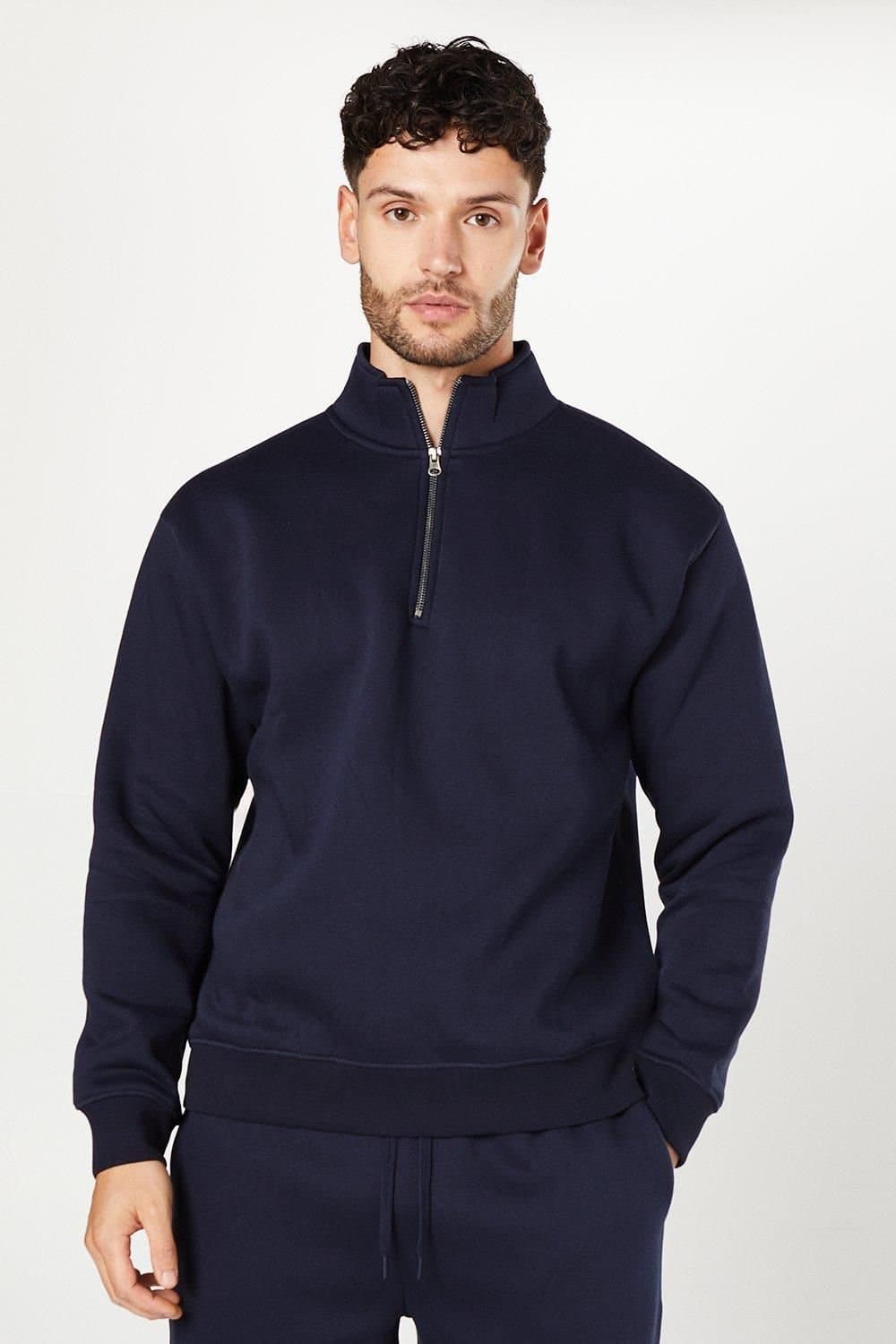 Burton Burton Men's Half Zip Jersey Sweatshirt in Navy