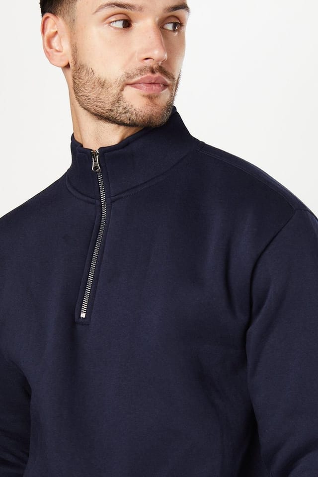 Burton Burton Men's Half Zip Jersey Sweatshirt in Navy - 2