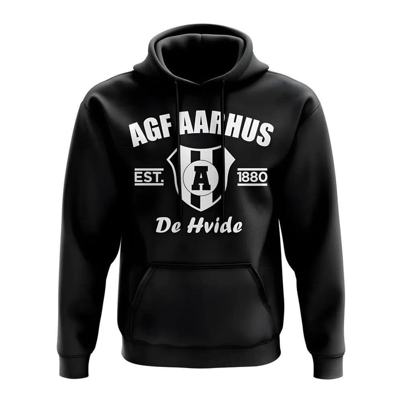 AGF Aarhus AGF Aarhus Men's Mens Established Football Hoody in Black - 1