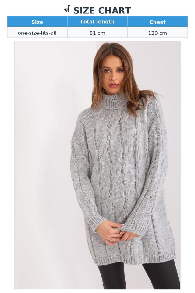 Love Lace Love Lace Women's Everyday Turtleneck Acrylic Wool Midi Dress in Grey - 3