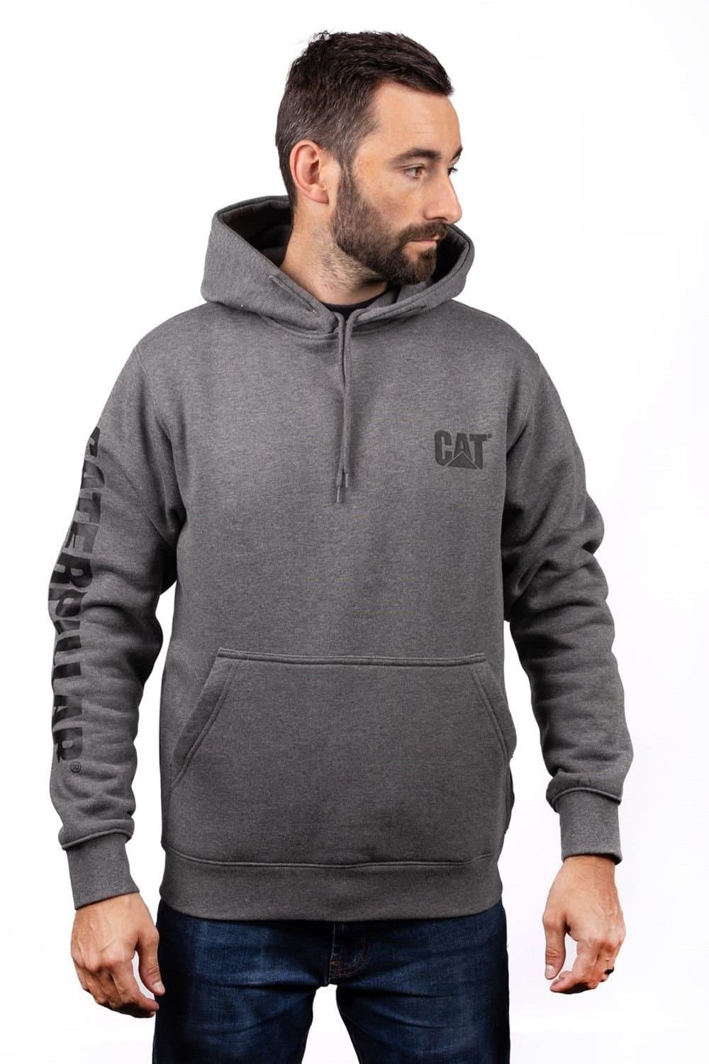 Caterpillar Caterpillar Men's Trademark Banner Hooded Sweatshirt in Dark Grey