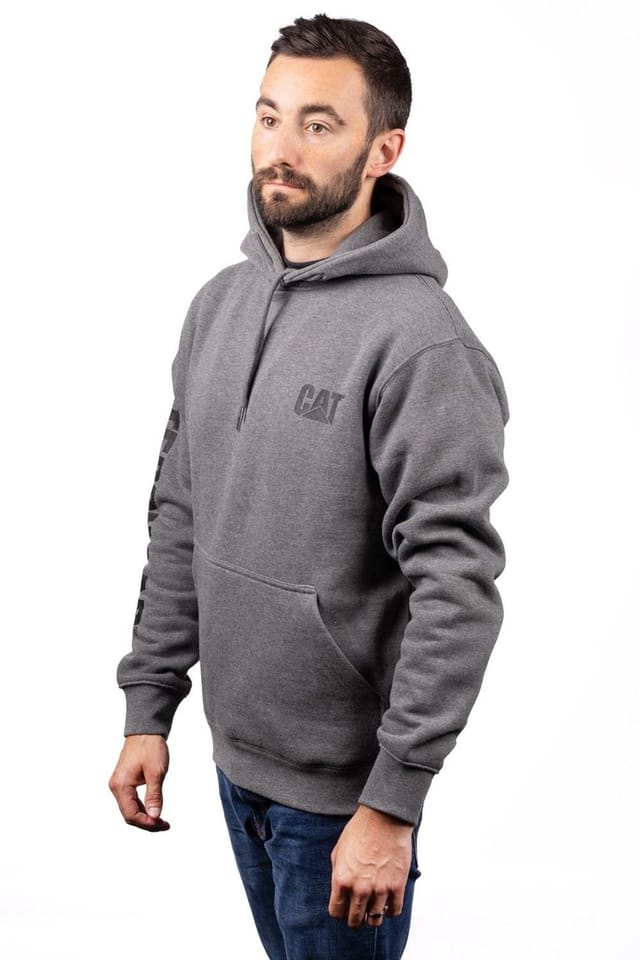 Caterpillar Caterpillar Men's Trademark Banner Hooded Sweatshirt in Dark Grey - 3