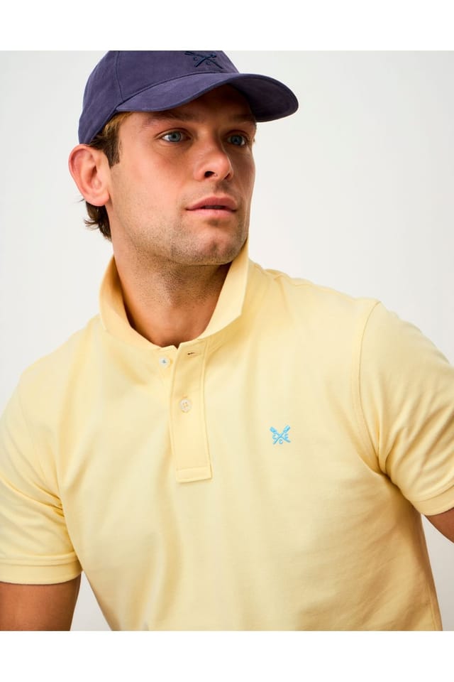 Crew Clothing Crew Clothing Men's Classic Pique Polo Shirt Yellow in Bright Yellow - 3