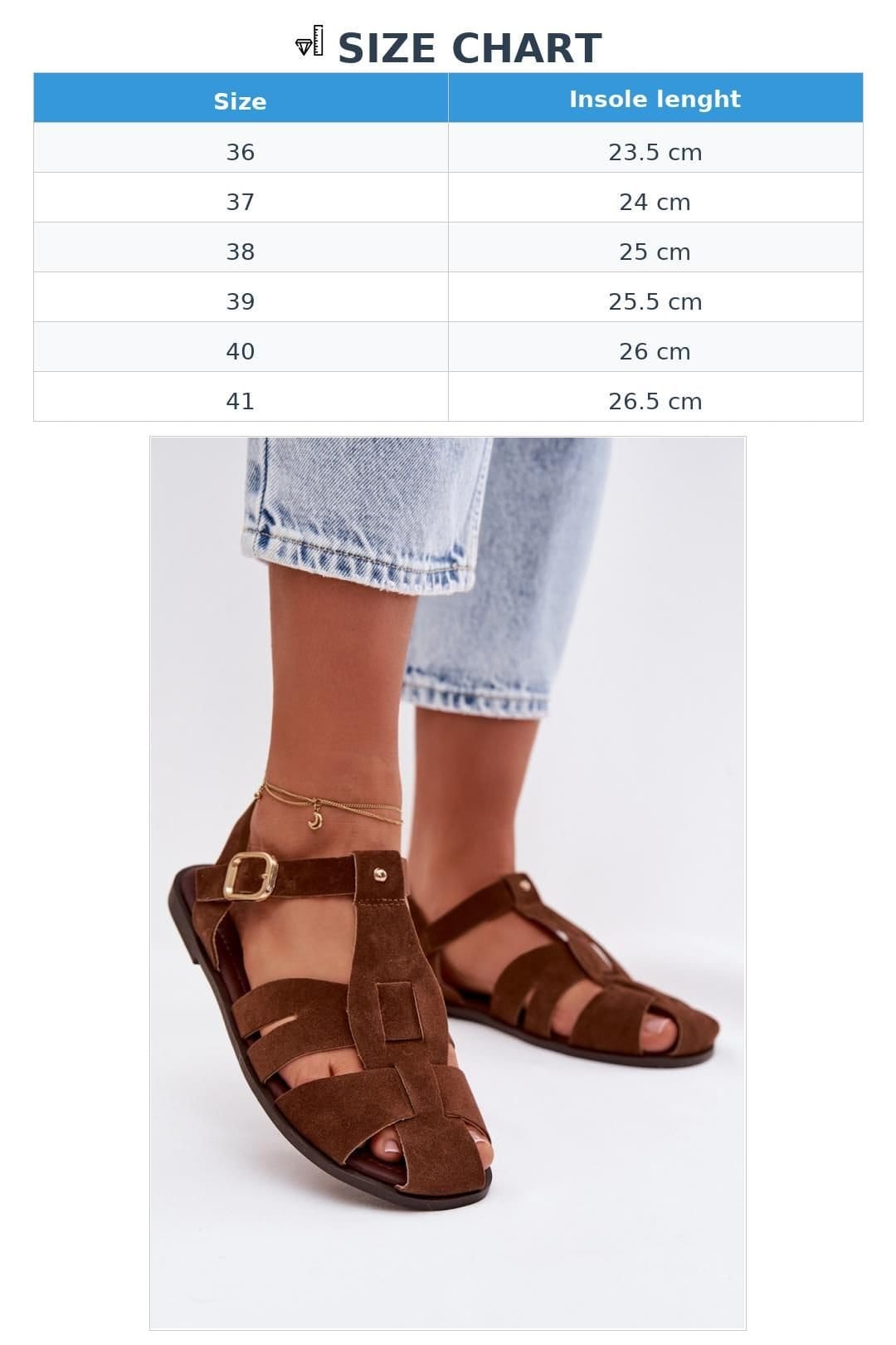 Love Lace Love Lace Women's Flat Roman Sandals with Adjustable Strap & Gold Buckle in Brown - 4
