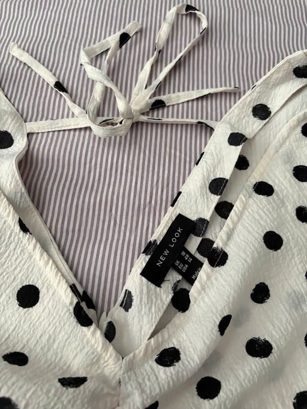 New Look White and black polka dot dress, New Look, size 18