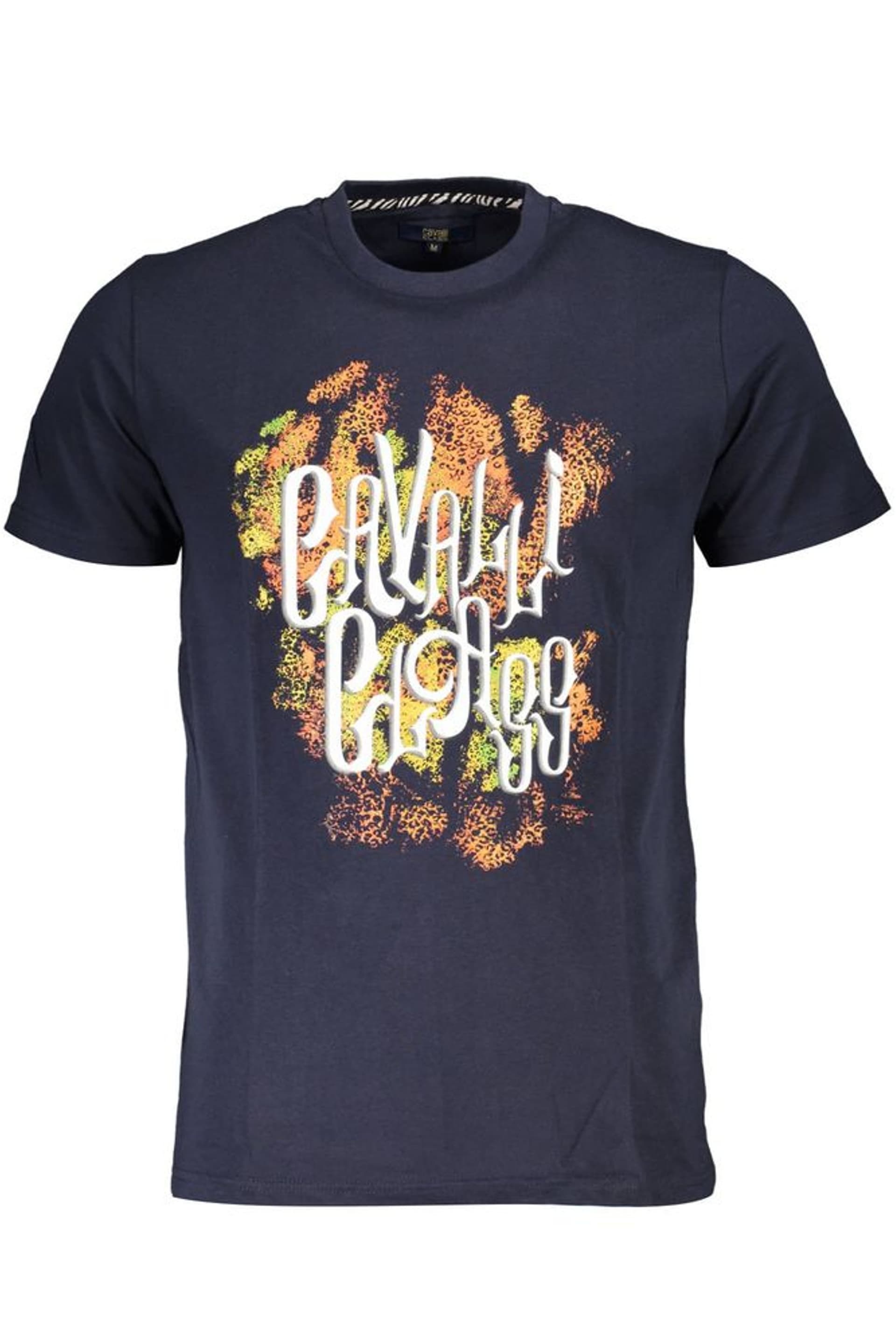 Cavalli Class Cavalli Class Men's Graphic Tee Short Sleeve Casual in Dark Blue