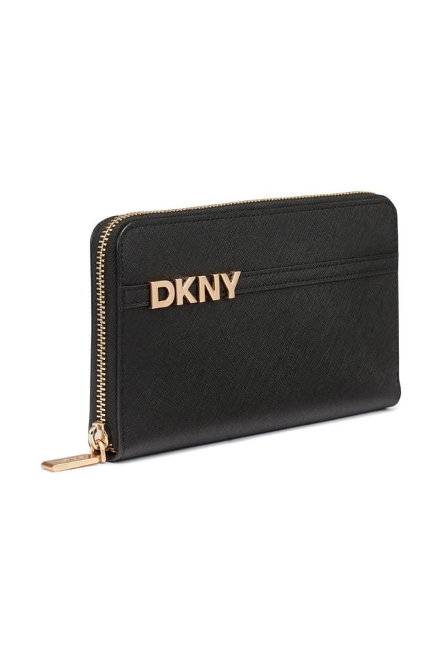 DKNY DKNY Women's AVRIL ZIP AROUND WALLET BLACK/GOLD in Black - 2