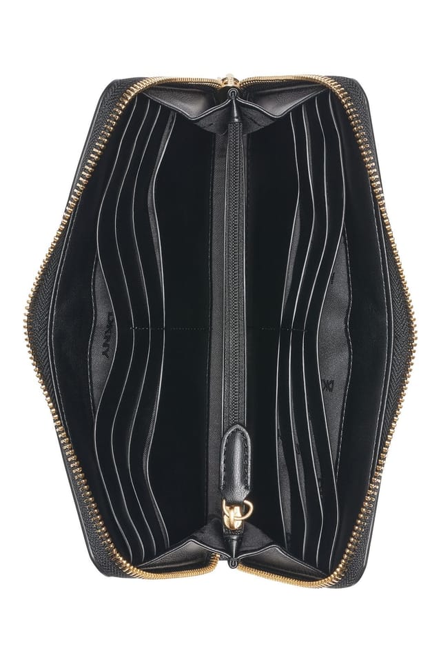 DKNY DKNY Women's AVRIL ZIP AROUND WALLET BLACK/GOLD in Black - 3