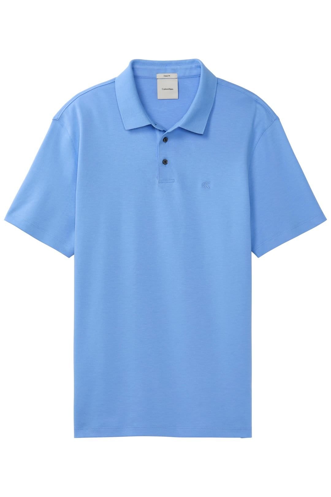 Calvin Klein Calvin Klein Men's Supima Chest Embroidered Polo Blue - 1
