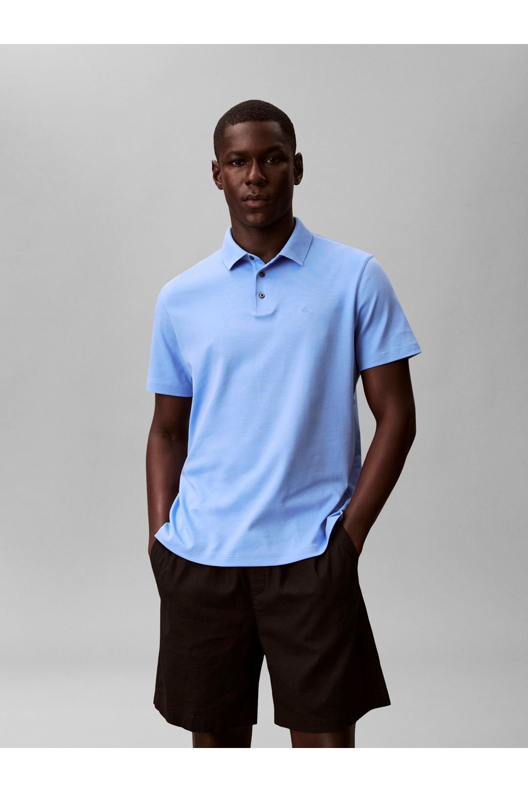 Calvin Klein Calvin Klein Men's Supima Chest Embroidered Polo Blue - 2