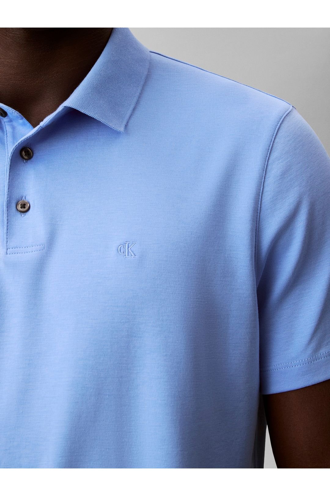 Calvin Klein Calvin Klein Men's Supima Chest Embroidered Polo Blue - 4