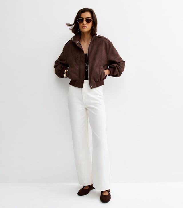 New Look Women's White Adalae High Waisted Wide Leg Jeans New Look - 3