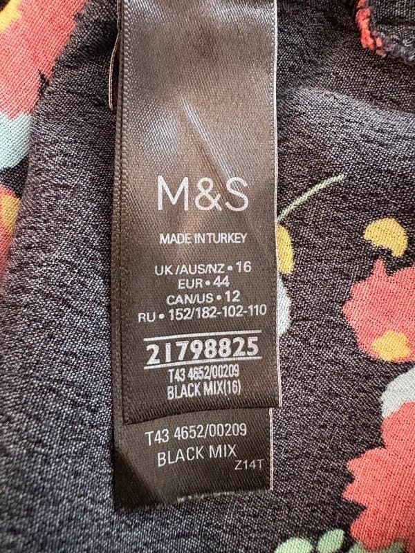 Marks & Spencer Marks and Spencer floral summer peplum blouse top size 16