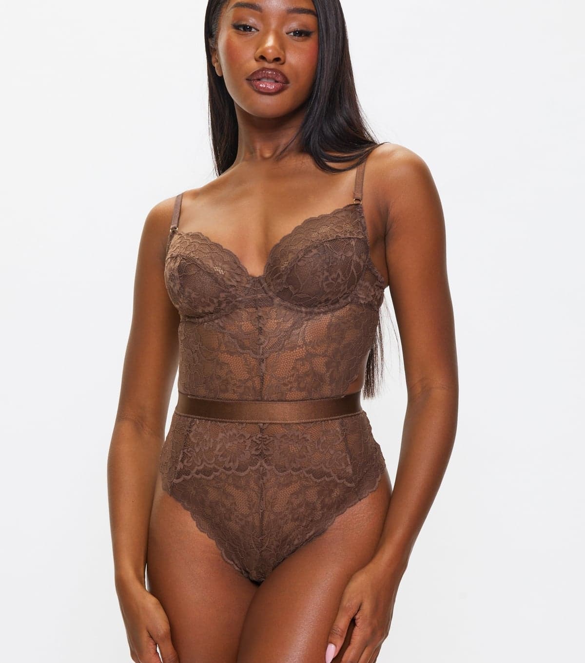 Ann Summers Ann Summers Light Brown Lace Bodysuit