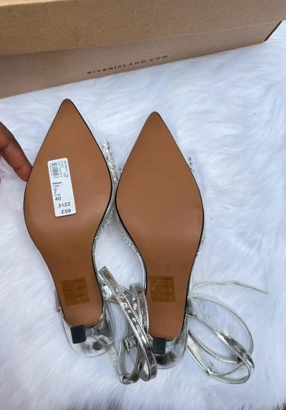 River Island Stunning River island 3” silver heels - 1