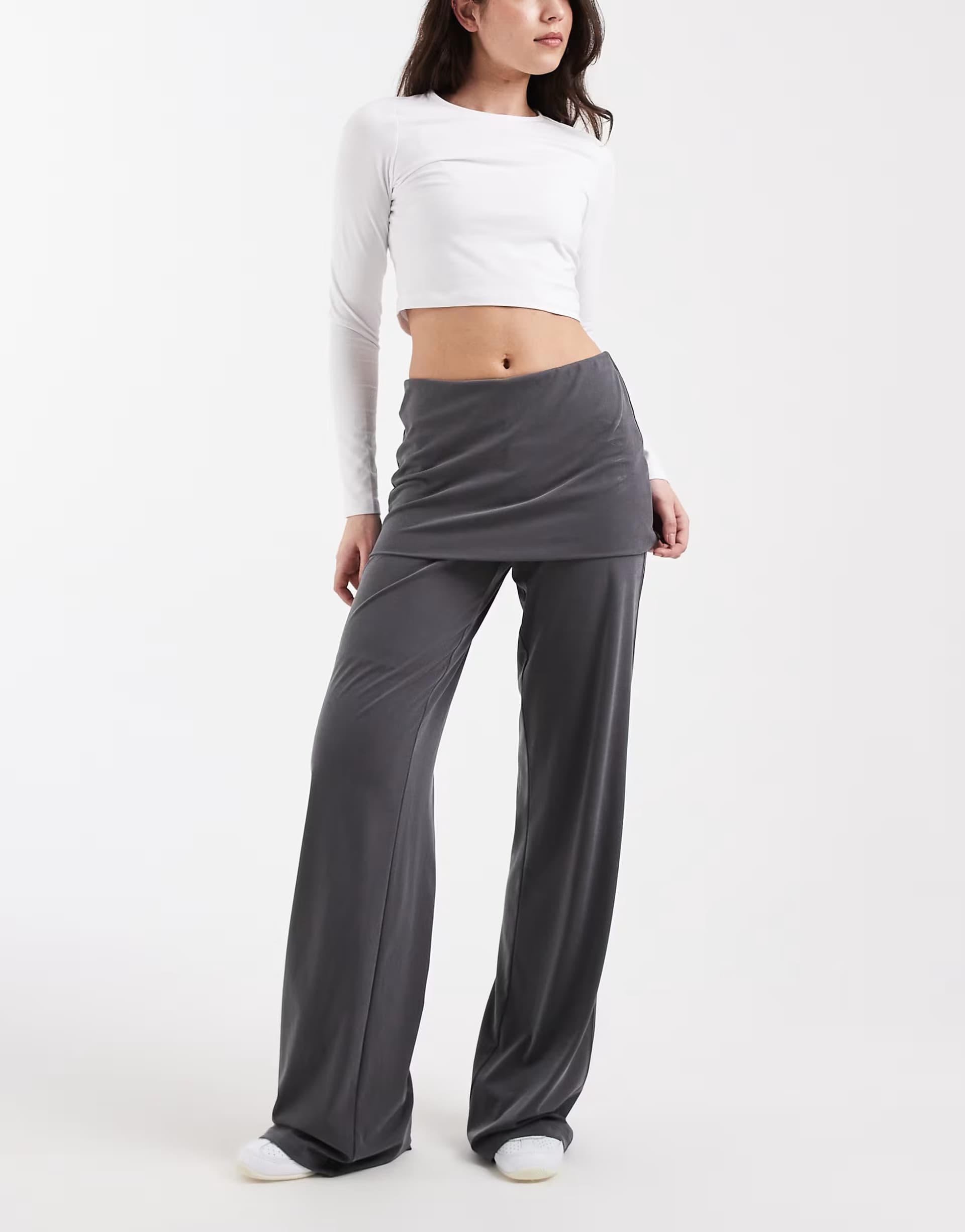 ASOS ASOS Charcoal Honey Skirt Overlay Trousers