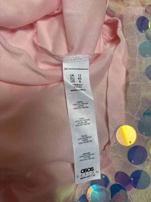 ASOS ASOS Pink Iridescent Sequin Mini Skirt Size 12