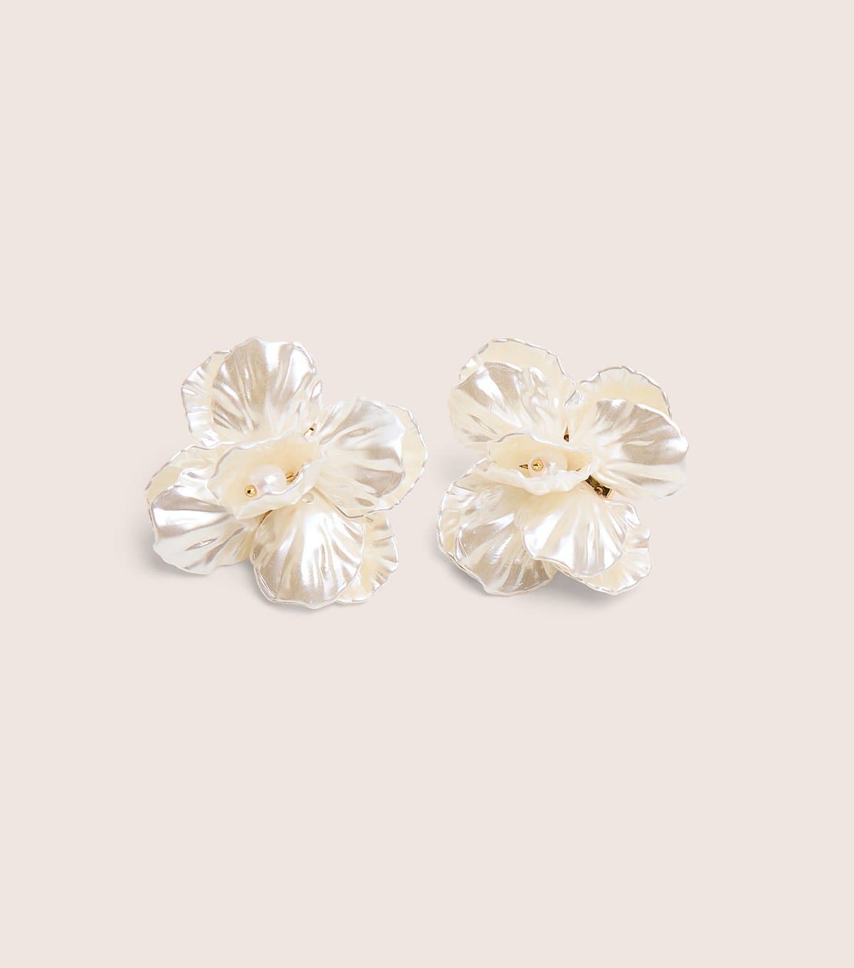 Public Desire Women's Cream Faux Pearl Flower Stud Earrings Public Desire New Look