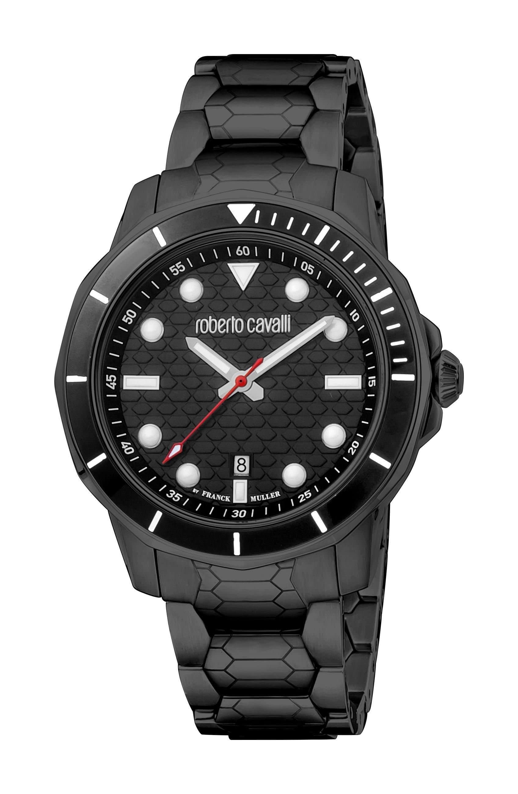 Roberto Cavalli by Franck Muller Roberto Cavalli by Franck Muller Men's Black Dial Black Band Watch