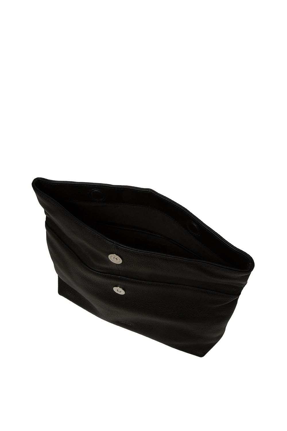 Pure Luxuries London Pure Luxuries London Women's 'Sabella' Leather Clutch Bag in Black - 4