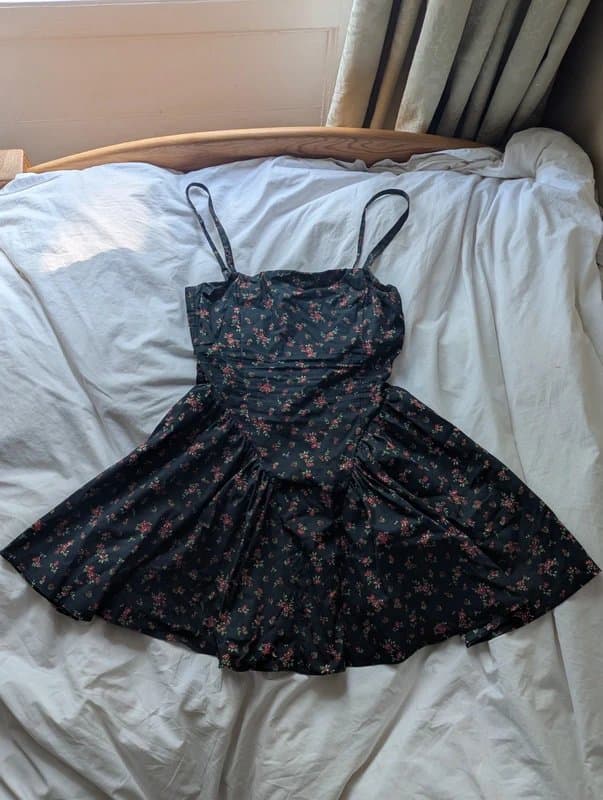 Bershka Bershka Black Floral Mini Dress 🌸