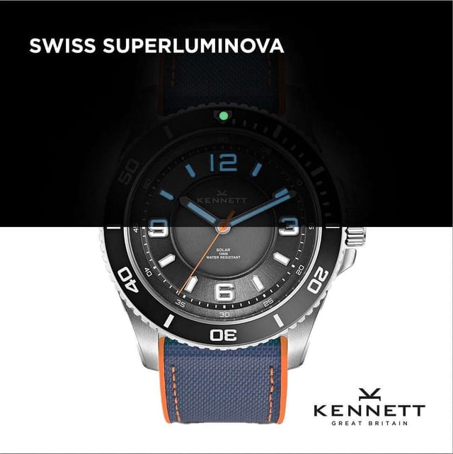Kennett Kennett Men's Solaxplorer Solar Powered 100m Waterproof Watch in Jet Black - 3