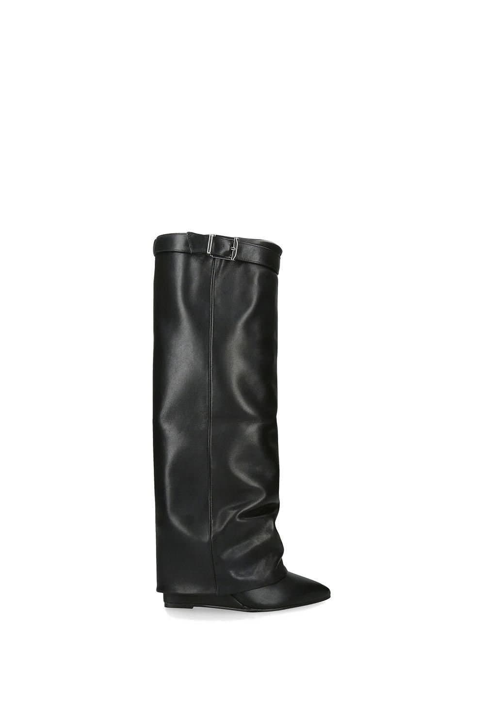 Steve Madden Steve Madden Black Leather High Leg Boots