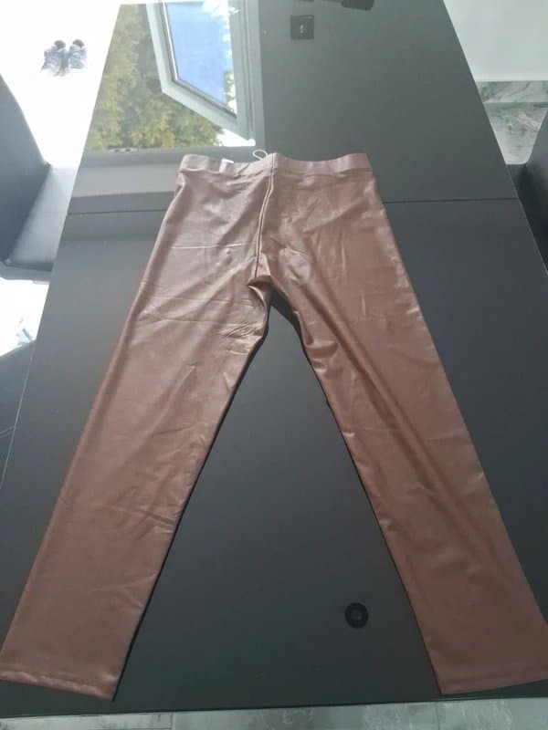 Bershka Bershka faux leather brown leggings