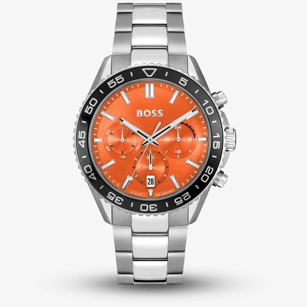 Boss BOSS Men's Runner Orange Chronograph Watch 1514162 in Silver