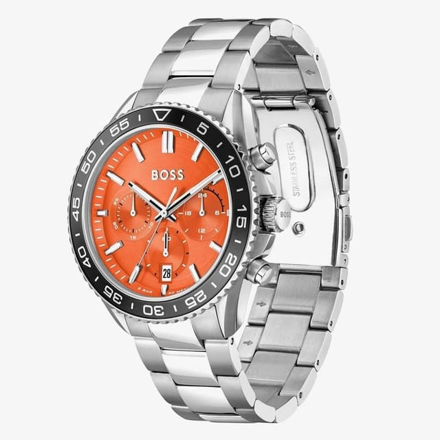 Boss BOSS Men's Runner Orange Chronograph Watch 1514162 in Silver - 2