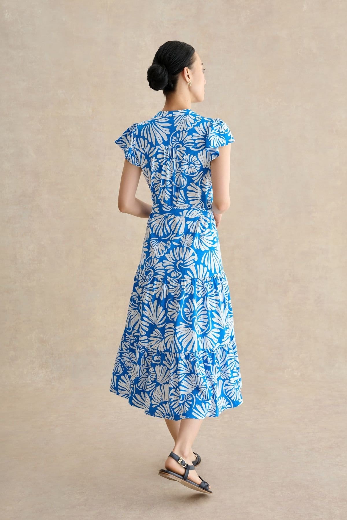 Hobbs London Hobbs London Women's Nadine Jersey Printed Midi Dress in Bright Blue - 4