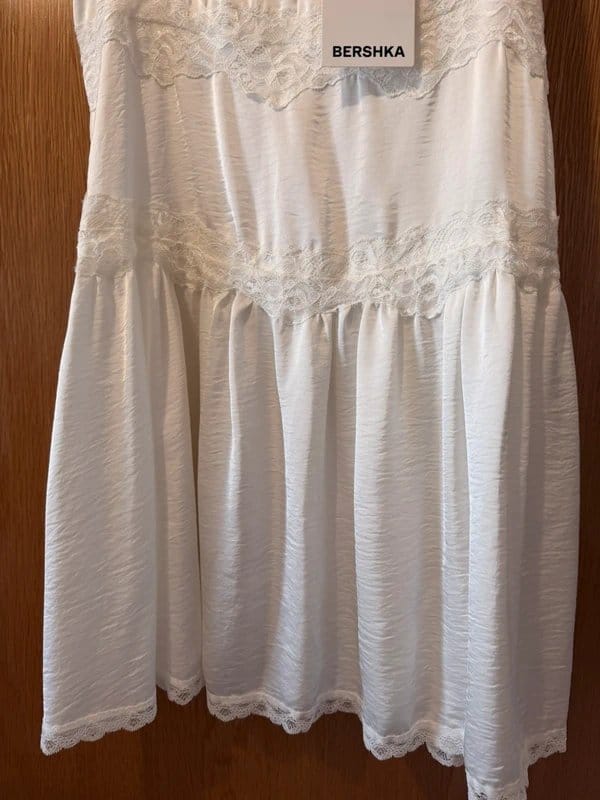 Bershka BNWT Bershka mini babydoll satin and lace dress, Ibiza perfect - 1