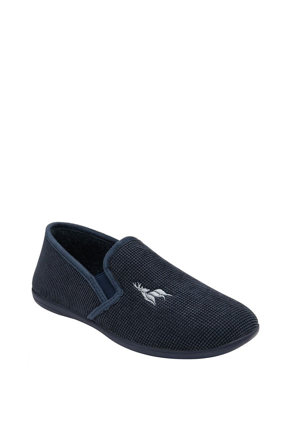 Lotus Lotus Men's 'Davida' textile Full Slippers in Navy