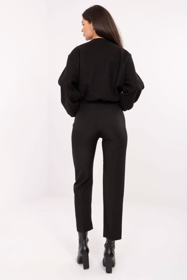 Love Lace Love Lace Women's High Waisted Cigarette Trousers Tailored Fit in Black - 3
