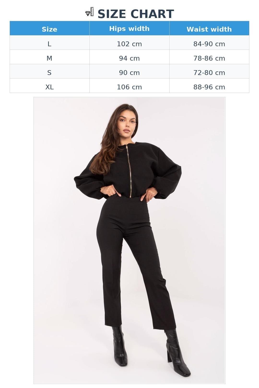 Love Lace Love Lace Women's High Waisted Cigarette Trousers Tailored Fit in Black - 4