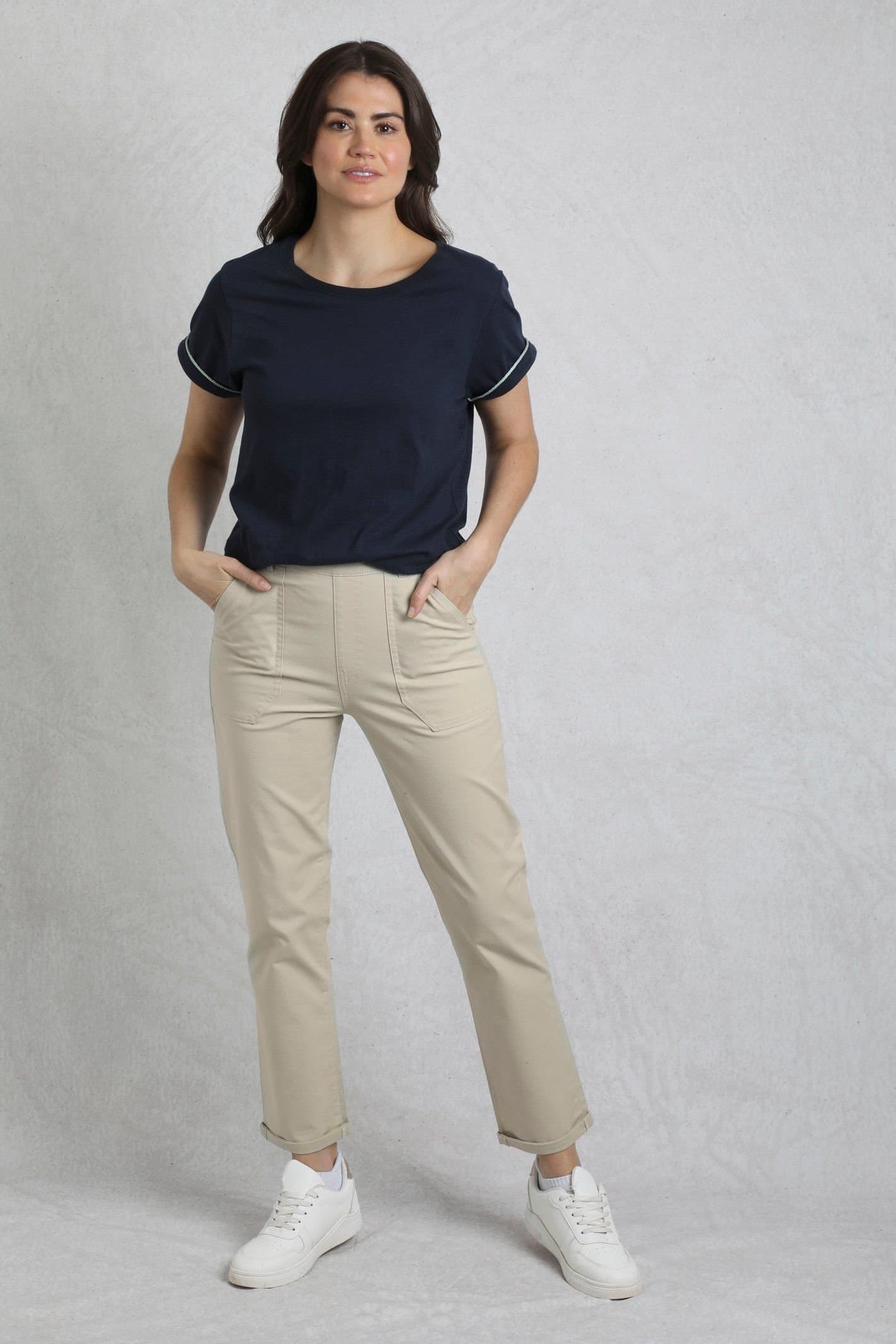 Weird Fish Weird Fish Women's Malorri Chino Trousers in Stone